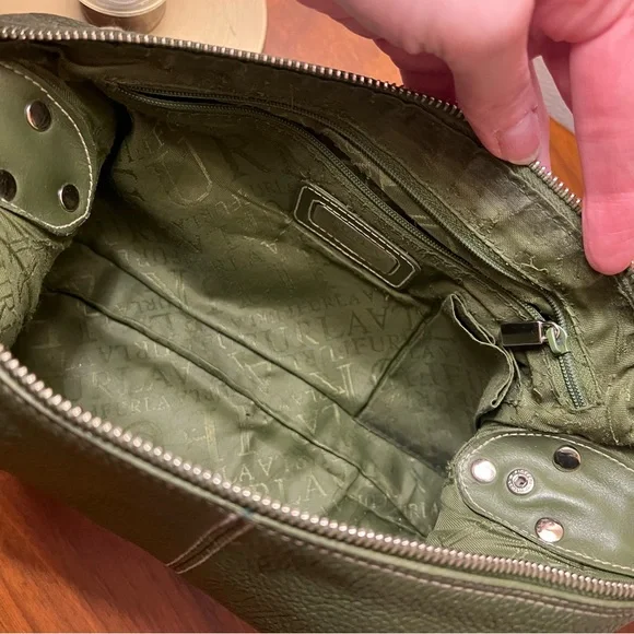 Furla Green Leather Studded Shoulder Bag - Picture 11 of 16